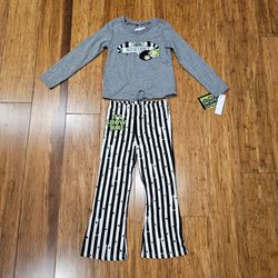 Beetlejuice Toddler Girls 2-Piece Top & Bell Bottom Pants Set NWT 4T