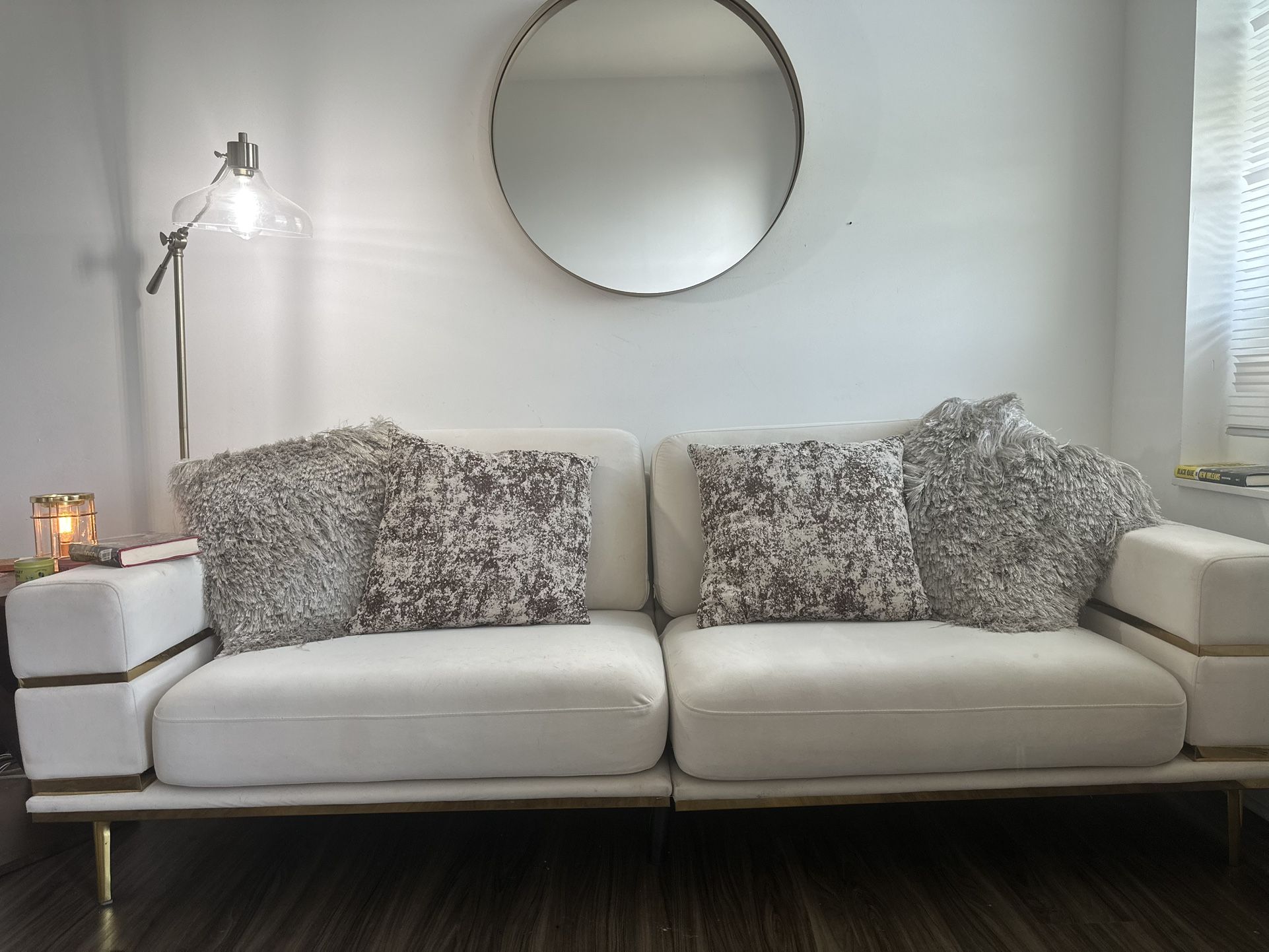 Sofa - Beige w/ Gold Accents