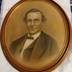 ANTIQUE ABRAHAM  LINCOLN PASTEL ON PAPER DRAWING HAND MADE WOOD FRAME 