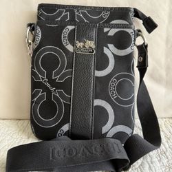 Coach Black and Gray Crossbody Bag with/ Silver Hardware