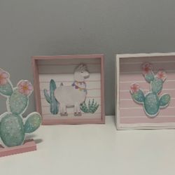 Wall Decor Cactus And Llama