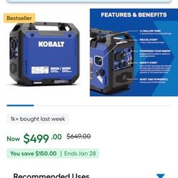 Kobalt generator 2500 W