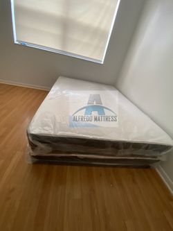 Queen mattress regular set with box spring ( 2pc brand new) NEW KING-QUEEN-FULL-TWIN SIZE SETS MATTRESS AND BOX SPRING 