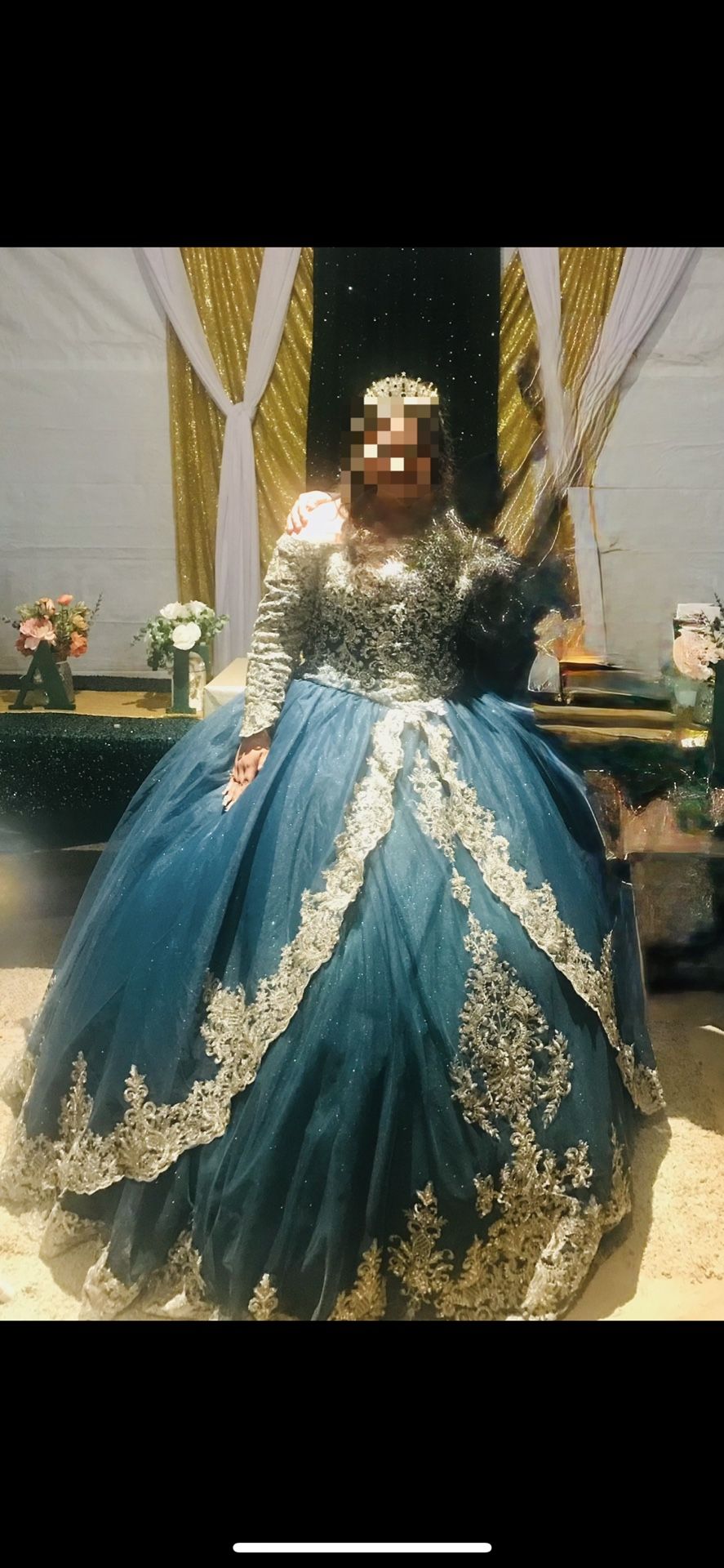 Emerald Green With Gold Quince Dress