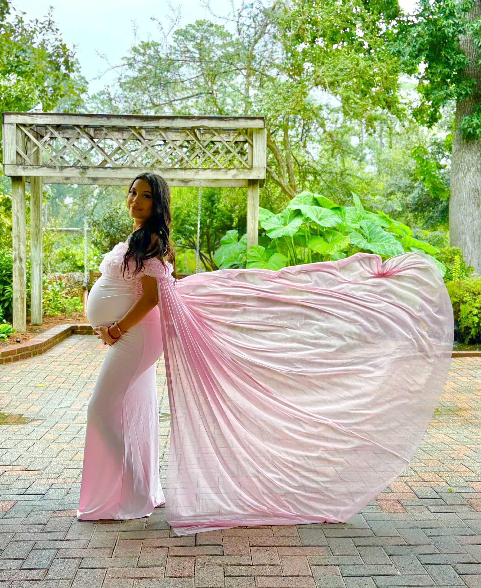 Pink maternity dress