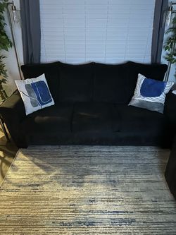 Dark Navy Fabric 3-Seat Sofa