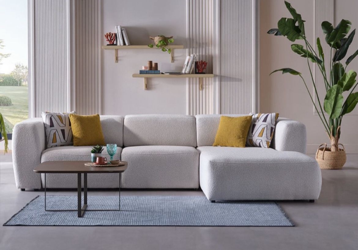ASK PRICE PICASSO SLEEPER SECTIONAL BUCKLE LINEN 120x65