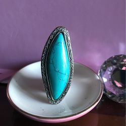 Vintage Faux Turquoise Ring Size 6