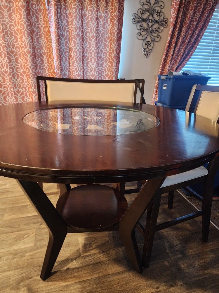 Counter Height Table With Bench & 3 Chairs