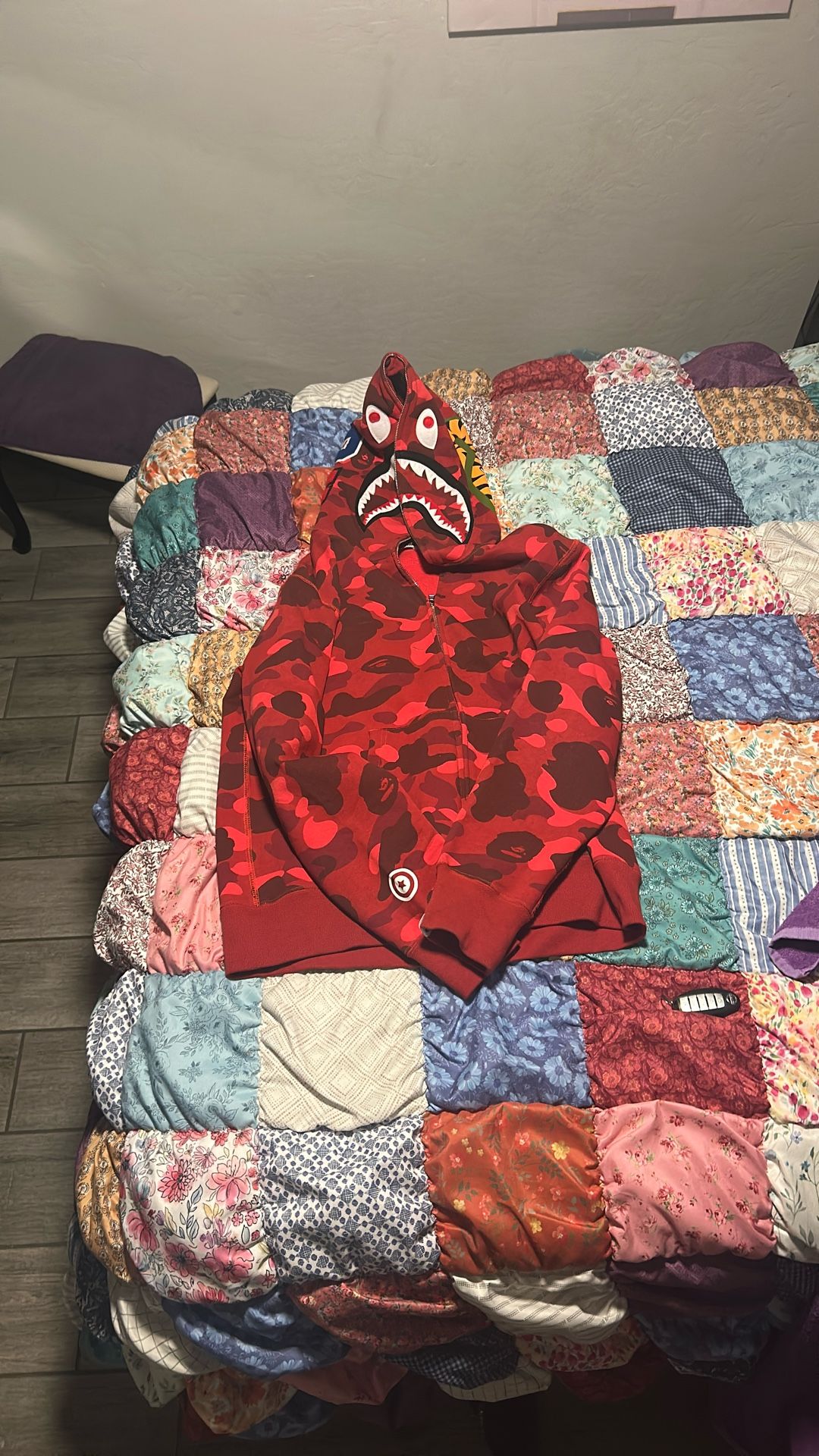 Red Bape Full Zip Up Hoodie