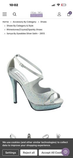 DYEABLES. SONYA sexy Crystal Platform Sandal New Inbox Size 7