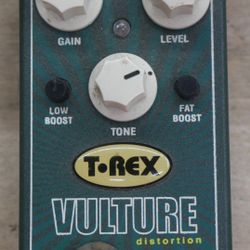 T-Rex Vulture Distortion guitar effect pedal used. tested. in a good working order.