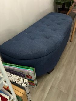 Navy blue storage bench