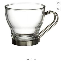 Bormioli Rocco Verdi Espresso Cup With Stainless Steel Handle, Set Of 6