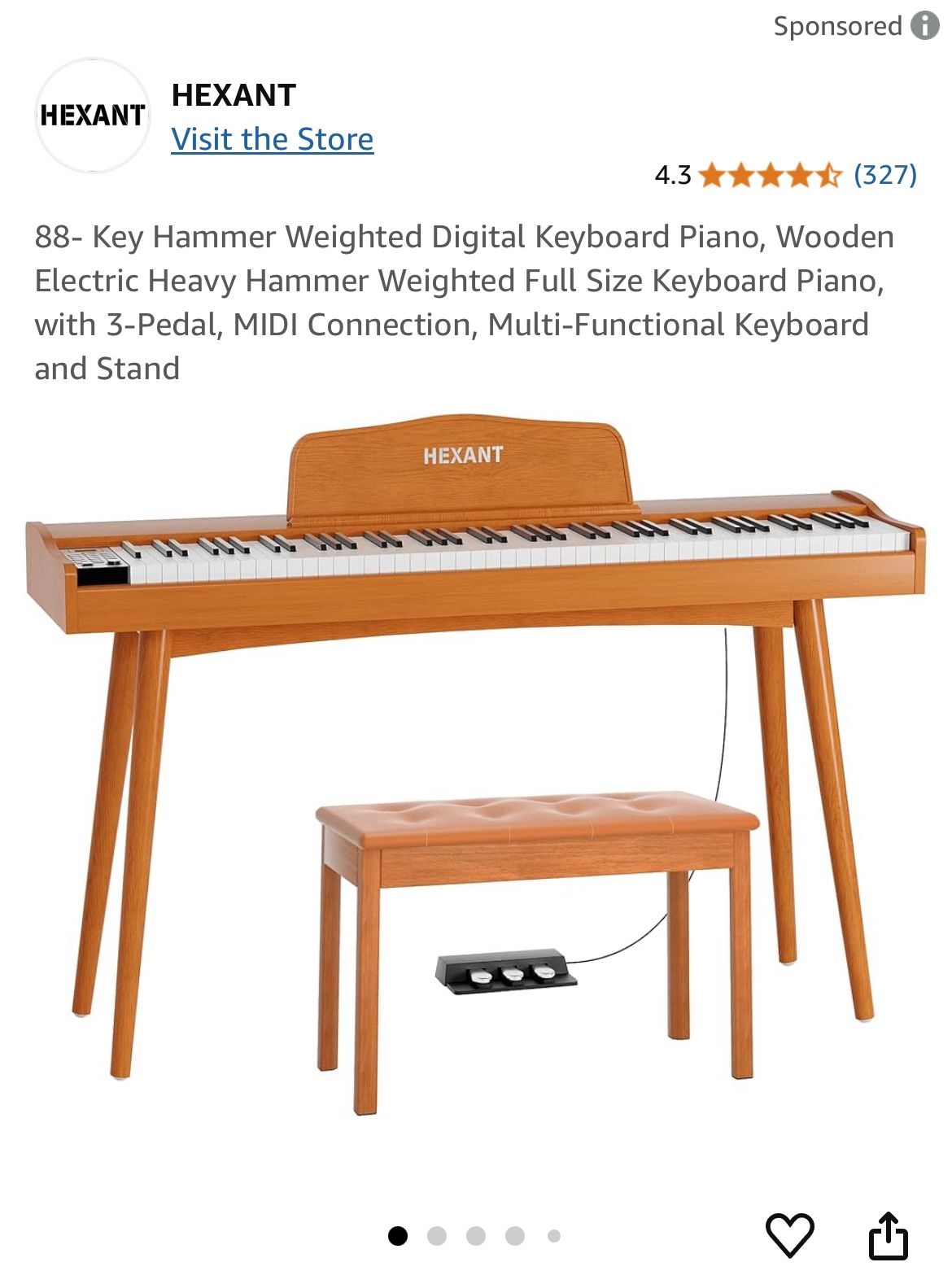 Hexant Piano Keyboard And Bench 