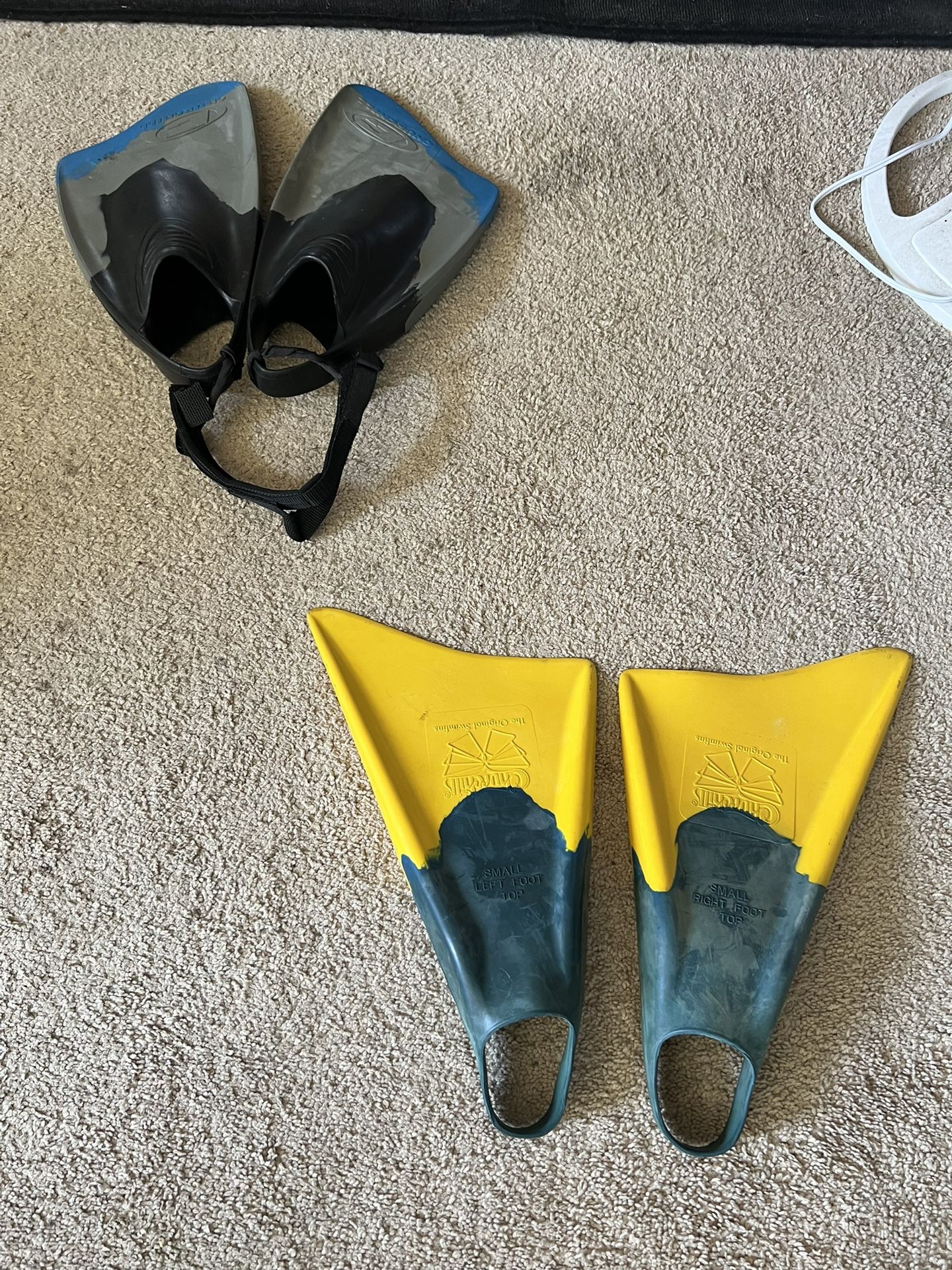 Churchill Swim Fins Flippers Two Different Pairs Of Bodyboarding Swimming Snorkel Scuba Fins