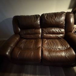 Leather Reclining Love Seat