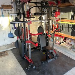 Smith Machine 200 | Adjustable Bench | 245lb Cast Iron Olympic Weights | 7ft Olympic Bar | Fitness | Gym Equipment | FREE DELIVERY/INSTALLATION 🚚 🛠️