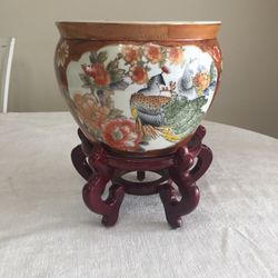 Chinese Hand Painted Porcelain Fish Bowl