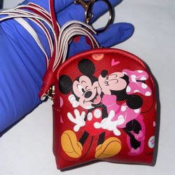 Mini Red Disney Key Chain Pouch 