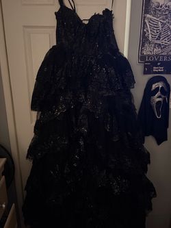 Black Glitter prom Dress