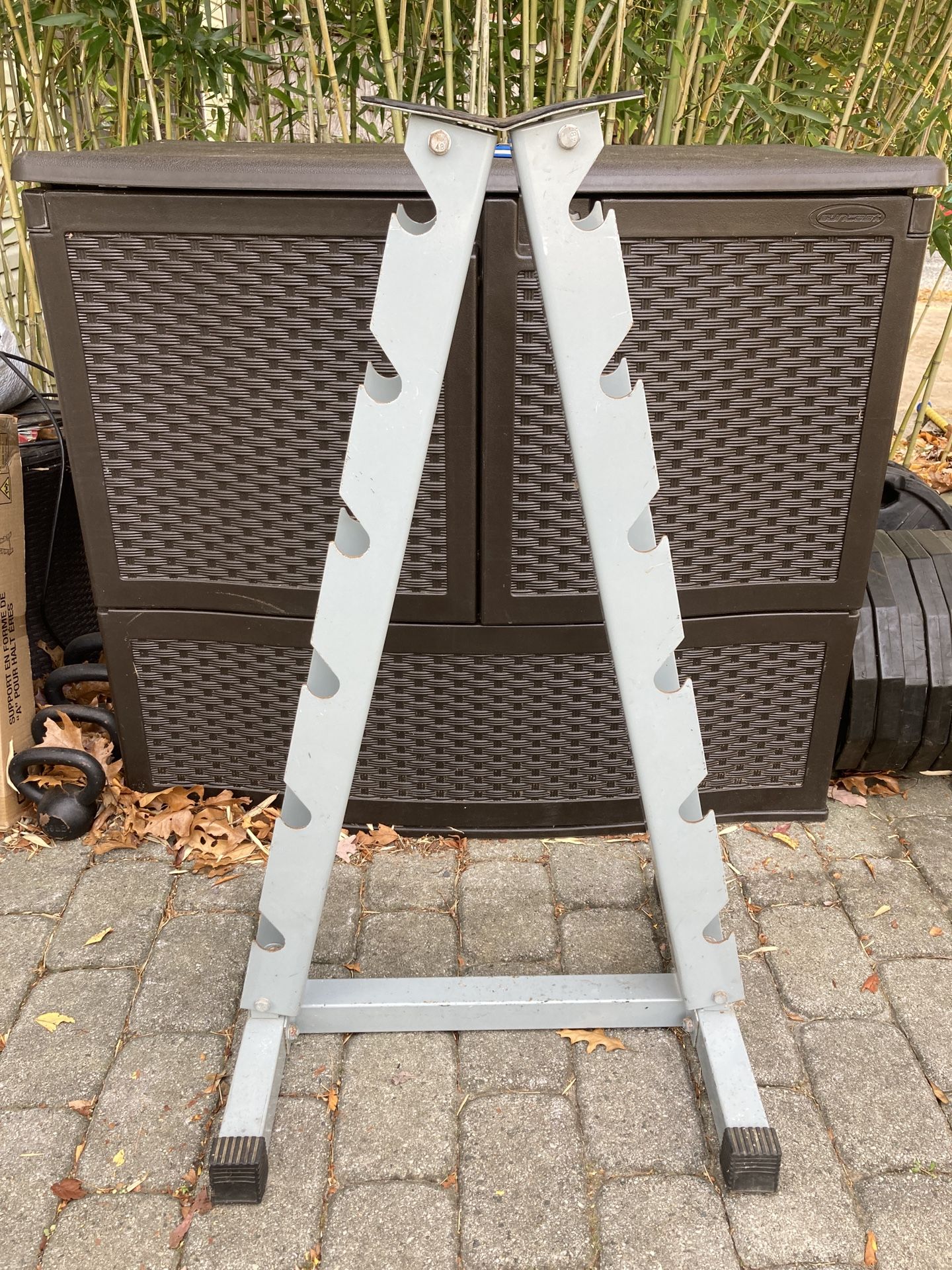 A Frame Dumbbell Rack - Holds 6 Pairs Of Dumbbells