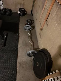 EZ Curl Bar with Weight Plates