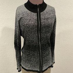 Belldini Sparkle Ombre Full-Zip Sweater - Size Medium