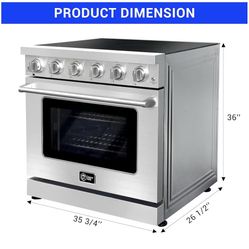 CT Copper Tailor 36 Inch Electric Range with Convection Oven