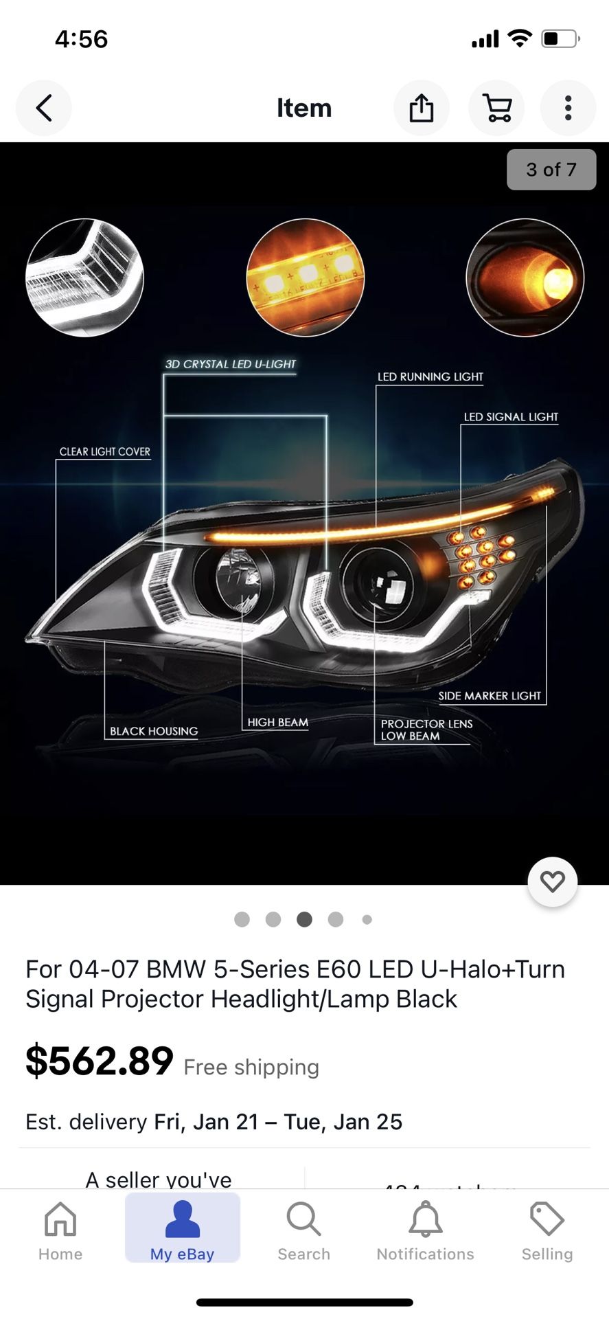After market LED headlights for 2007 BMW 530ix