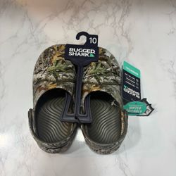 Rugged Shark Camo Clogs Size 10