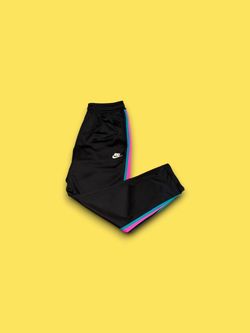 Nike Track Pants Mens Large AR2246-011 Black South Beach Striped Tapered Joggers