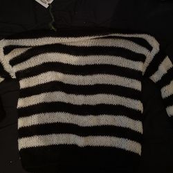 Brand New Vintage Knitted Striped Punk Goth Sweatshirt