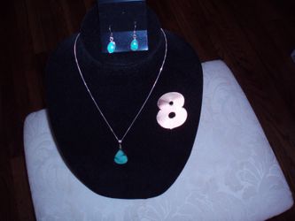 Sterling silver and turquoise necklace/earrings