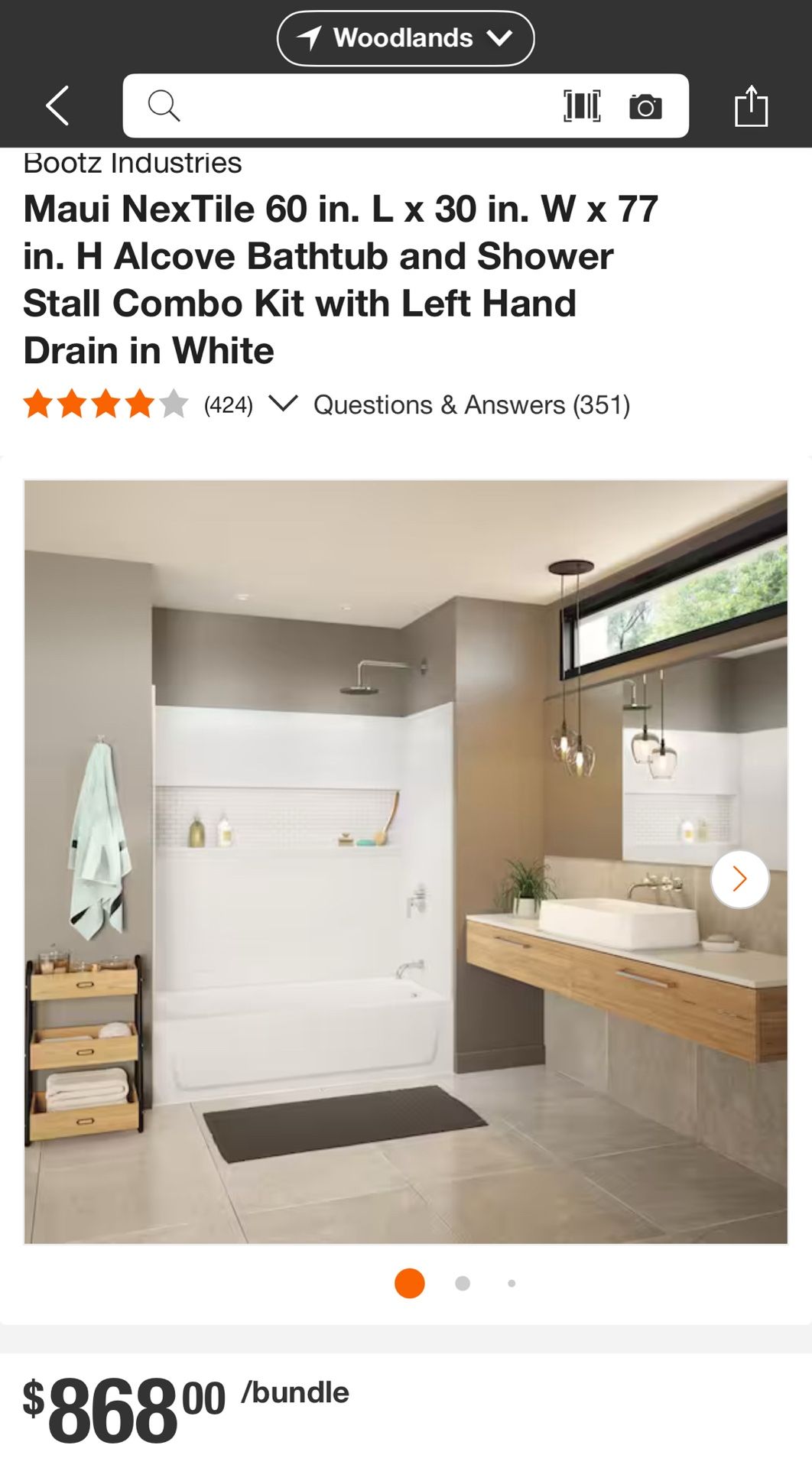 Bathtub tub surround set