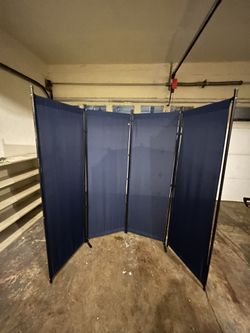 4 Panel Folding Privacy Screen - Navy