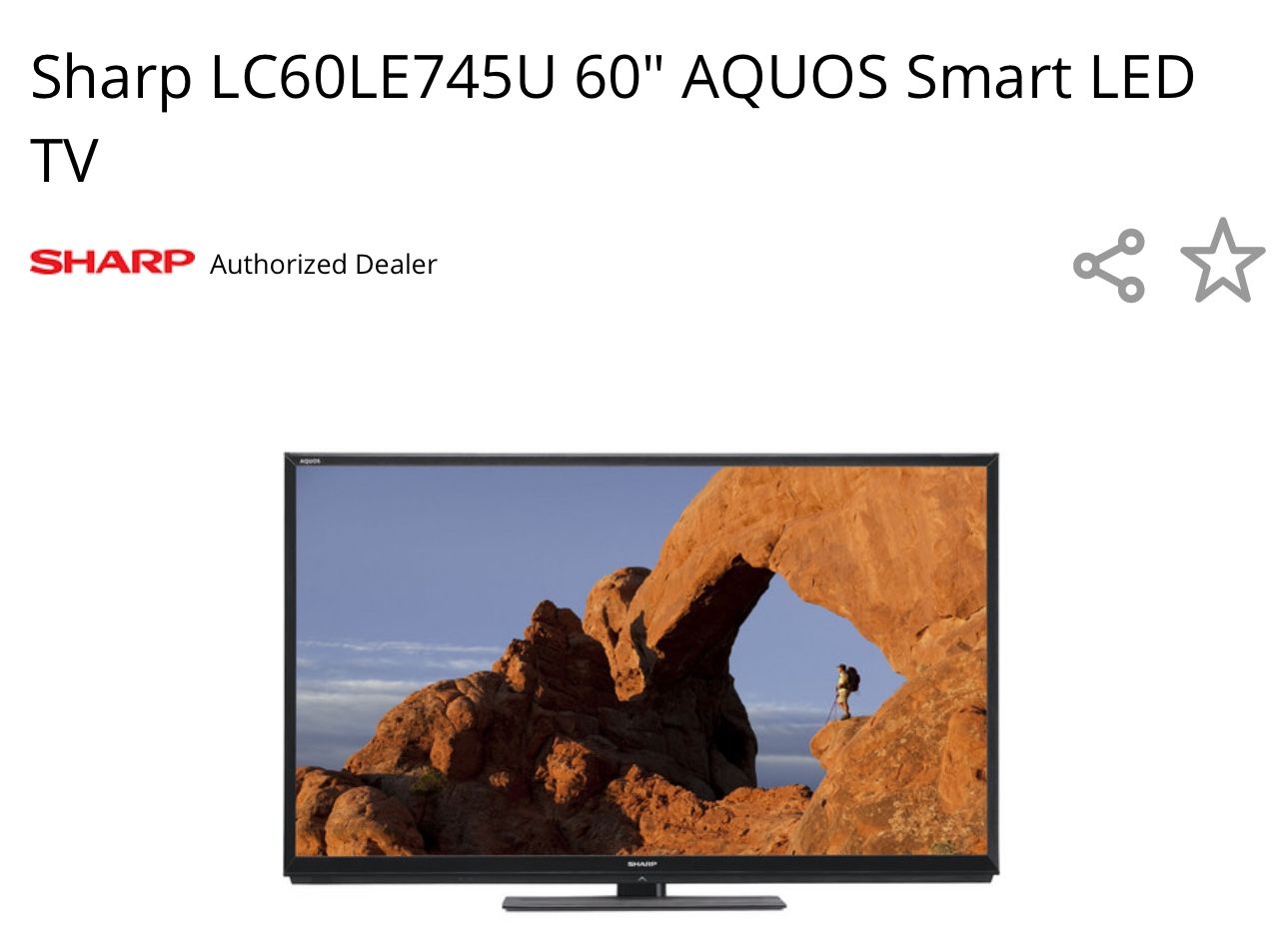 60” SHARP AQUOS LCD 1080p 