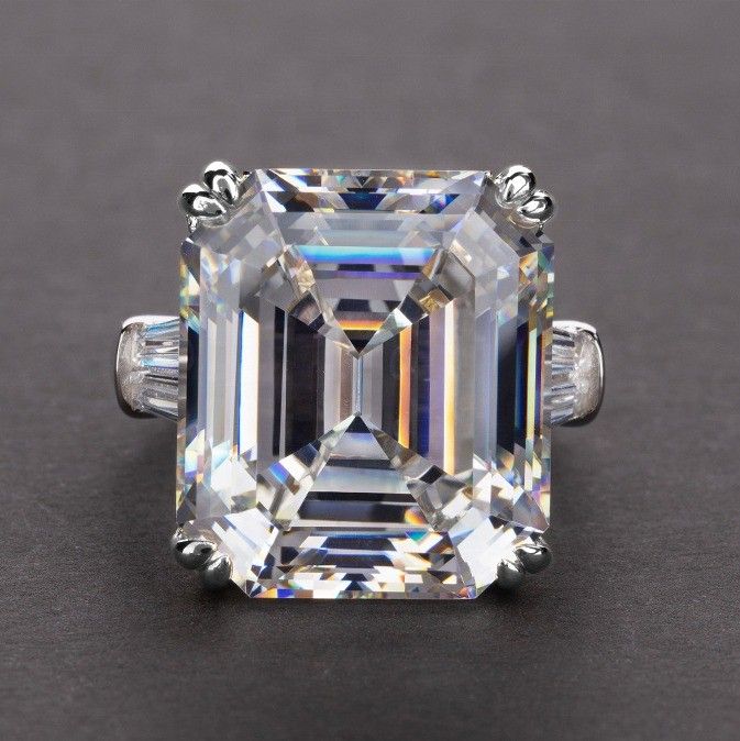"Radiant Cut Gemstone Zircon Luxury Wedding Rings for Women, PD560