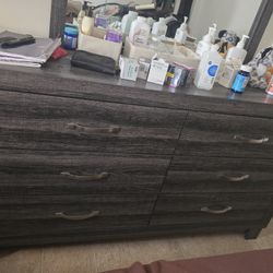 Dark Gray Dresser and Night Stand 