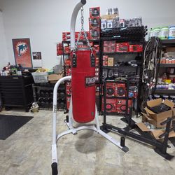 Boxing bag with Stand. In great condition. Ringside bag, chain with Everlast stand.