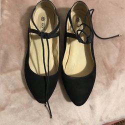 FREE AVON Cushion Walk Women’s shoes size 9 Black Flat Lace-up @ ankle