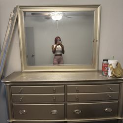 Queen Bed Frame And Dressers With Mirror For Sale