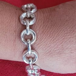 Solid Sterling Silver Unisex Bracelet 49.5 Grams Of Real Silver $100 Firm. Very Solid & Heavy . Pick-up In Aurora. 