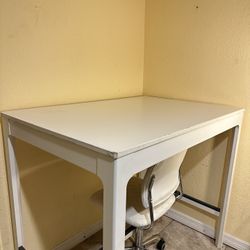 Tall White Desk 