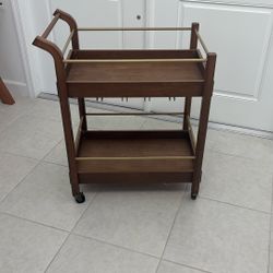 Bar Cart, Wood, Brown 