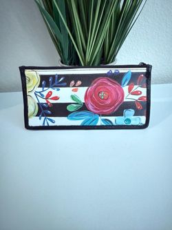 Floral skinny wallet for credit cards