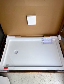 60”X36” Shower Base Pan Left Drain in White stand up bath bathroom