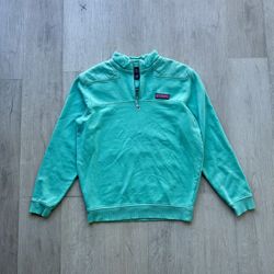 Vineyard Vines Fleece Quarter Zip Pullover Mint Green (Small)