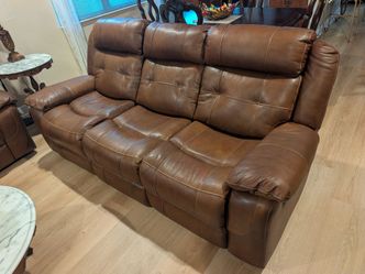 Sofa recliner manual leather brown, like new!