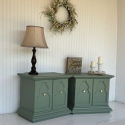 Sage Green Nightstands - Night Stand Set - Bedroom Set - Dresser Set - Side Tables 